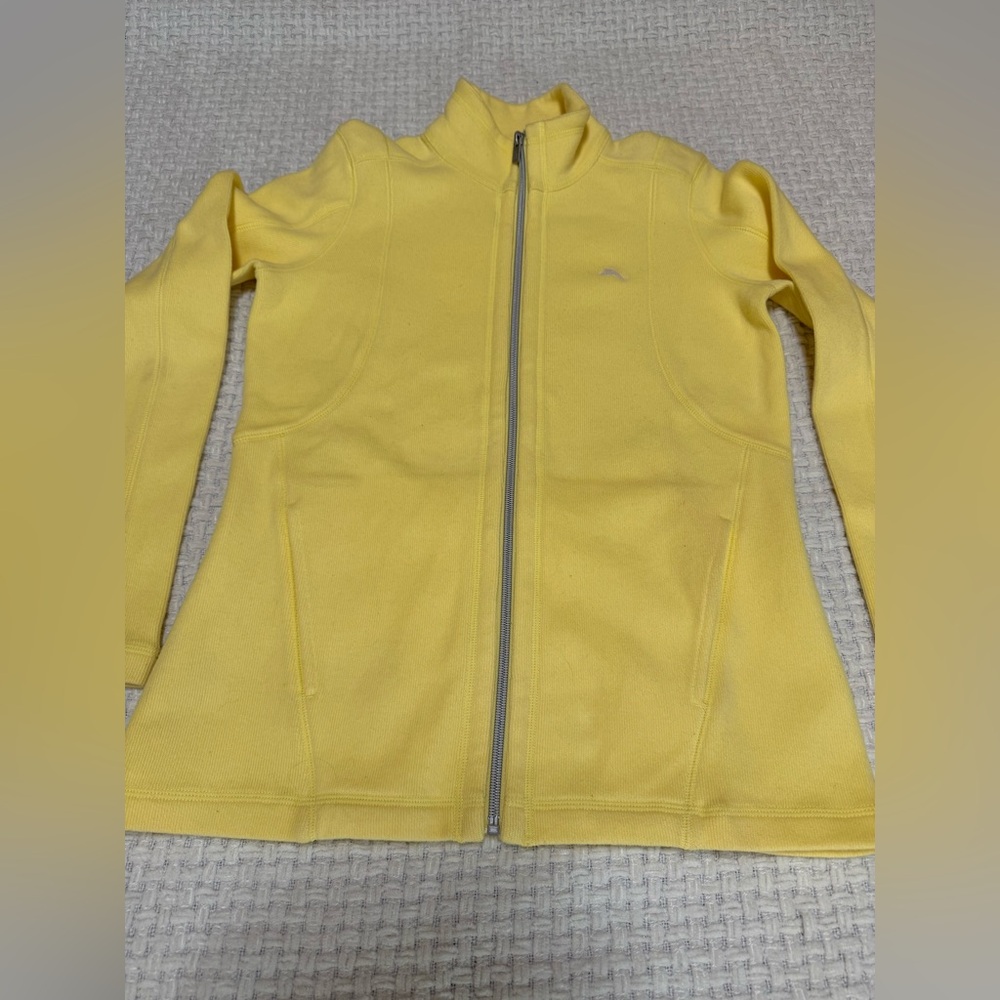 Tommy Bahama yellow women’s zip up sweater , XS. Perfect condition! - Picture 2 of 6